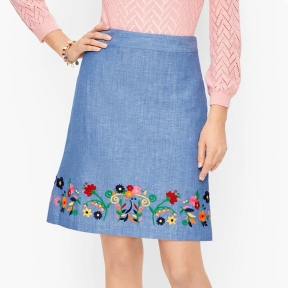 Talbots embroidered A line skirt size‎ 8 - Picture 1 of 10